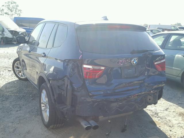 5UXWX7C52EL984407 - 2014 BMW X3 XDRIVE3 BLUE photo 3