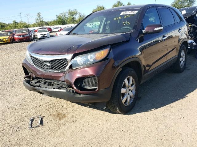 5XYKT3A13BG168267 - 2011 KIA SORENTO BA MAROON photo 2