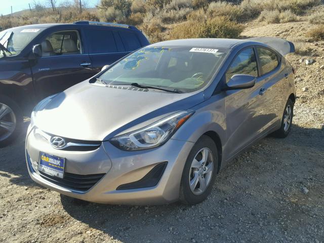 5NPDH4AE9EH496535 - 2014 HYUNDAI ELANTRA SE SILVER photo 2