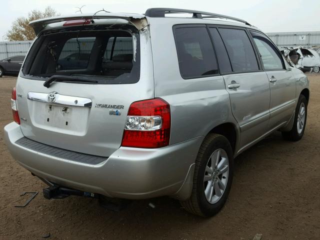 JTEEW21A670042766 - 2007 TOYOTA HIGHLANDER SILVER photo 4