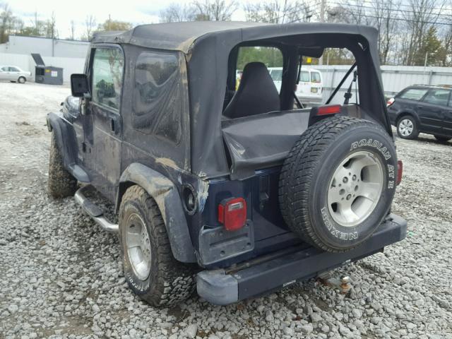 1J4FA49S12P771624 - 2002 JEEP WRANGLER / BLUE photo 3