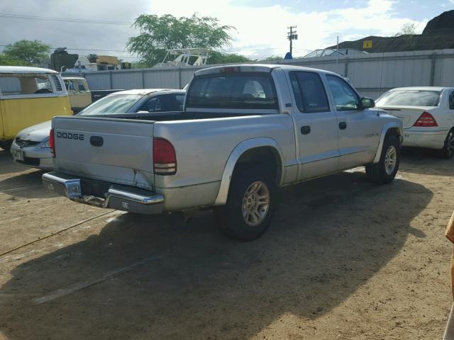 1B7GL2AN71S123375 - 2001 DODGE DAKOTA QUA SILVER photo 4