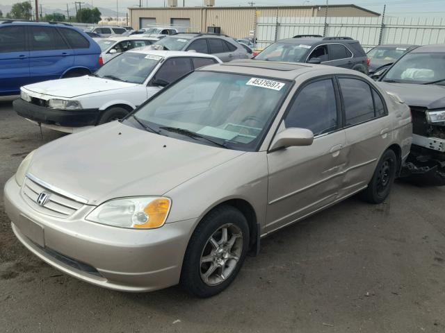 1HGES26732L036848 - 2002 HONDA CIVIC EX TAN photo 2