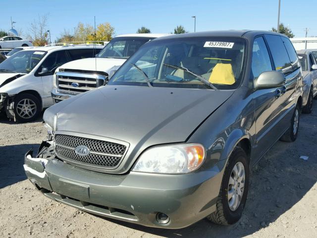 KNDUP131546584521 - 2004 KIA SEDONA EX GREEN photo 2