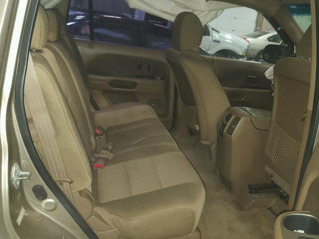 2HKYF18196H522061 - 2006 HONDA PILOT LX GOLD photo 6