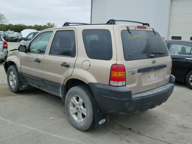 1FMYU03Z87KA12912 - 2007 FORD ESCAPE XLT GOLD photo 3