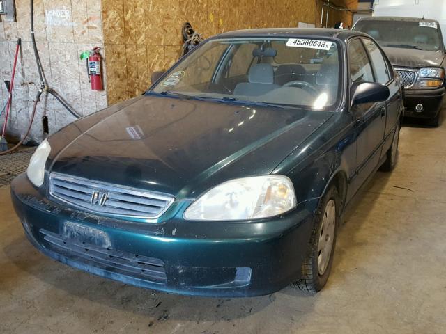 2HGEJ6614YH536397 - 2000 HONDA CIVIC BASE GREEN photo 2