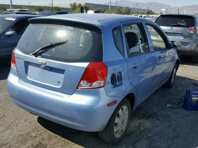 KL1TJ62684B159753 - 2004 CHEVROLET AVEO LS BLUE photo 4