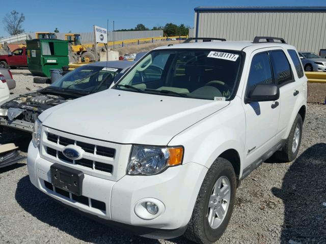 1FMCU49389KC41453 - 2009 FORD ESCAPE HYB WHITE photo 2