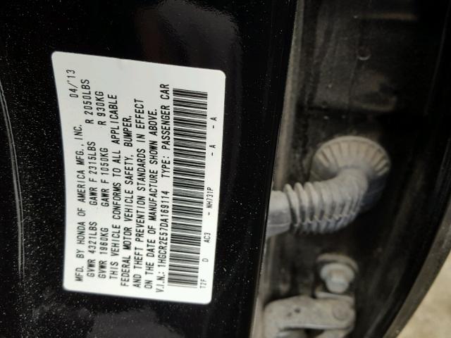 1HGCR2E57DA169114 - 2013 HONDA ACCORD SPO BLACK photo 10