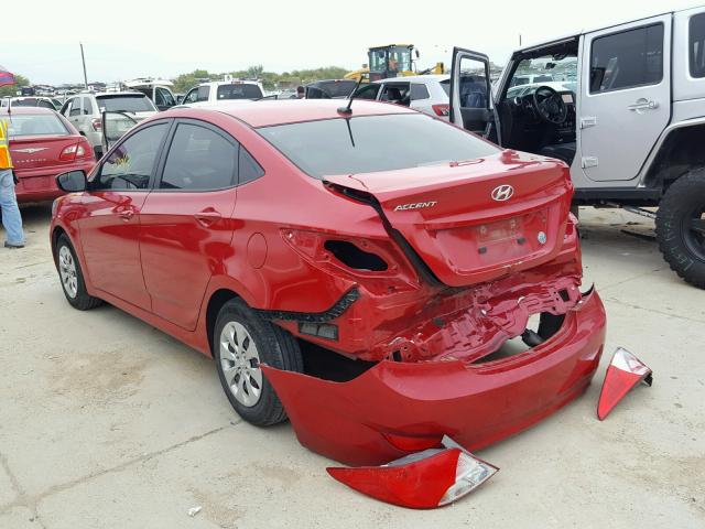 KMHCT4AE5GU117710 - 2016 HYUNDAI ACCENT SE RED photo 3