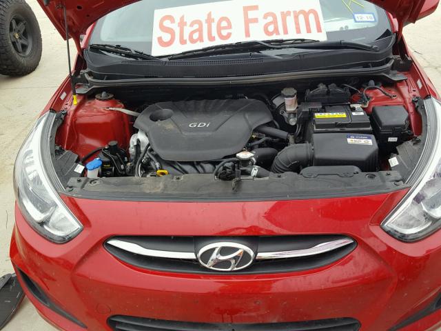 KMHCT4AE5GU117710 - 2016 HYUNDAI ACCENT SE RED photo 7