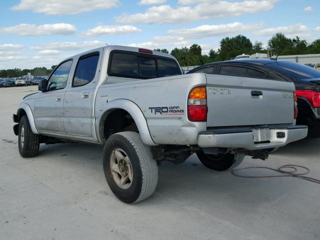 5TEGN92N32Z086839 - 2002 TOYOTA TACOMA DOU SILVER photo 3