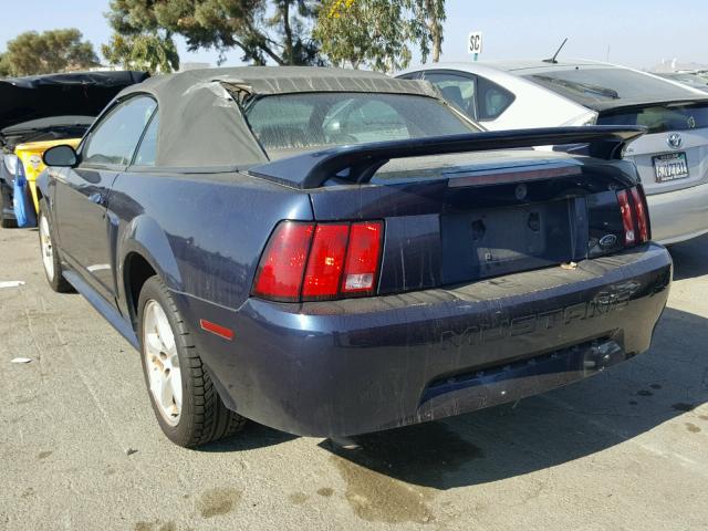 1FAFP44411F159799 - 2001 FORD MUSTANG BLUE photo 3