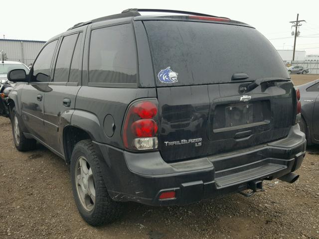 1GNDT13S082229510 - 2008 CHEVROLET TRAILBLAZE BLACK photo 3