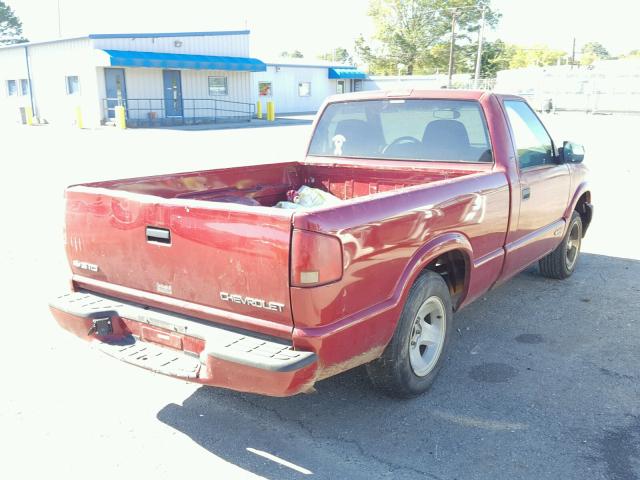 1GCCS14H738215572 - 2003 CHEVROLET S TRUCK S1 MAROON photo 4