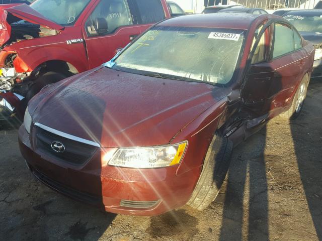 5NPET46C97H293190 - 2007 HYUNDAI SONATA MAROON photo 2