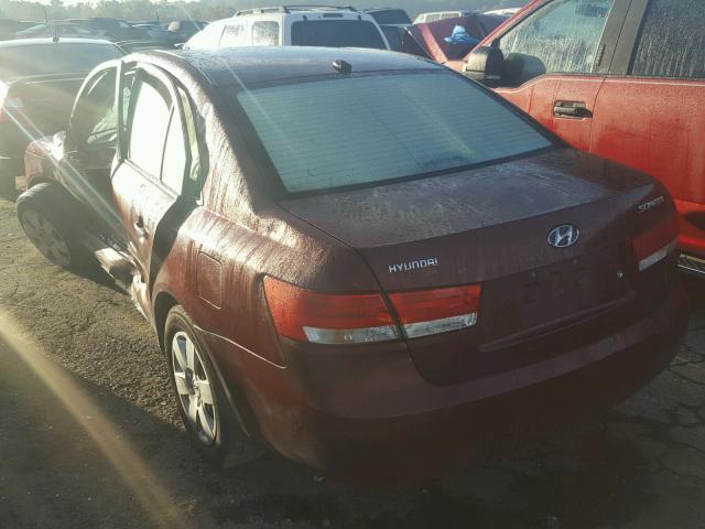 5NPET46C97H293190 - 2007 HYUNDAI SONATA MAROON photo 3