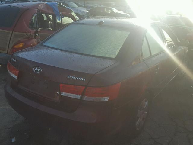 5NPET46C97H293190 - 2007 HYUNDAI SONATA MAROON photo 4