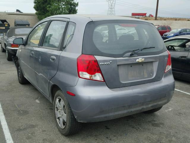 KL1TD66667B770614 - 2007 CHEVROLET AVEO BASE 灰色 照片 3