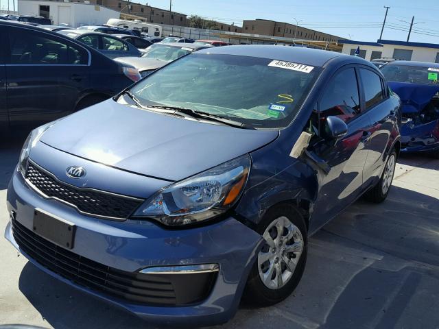 KNADM4A38G6689263 - 2016 KIA RIO LX BLUE photo 2