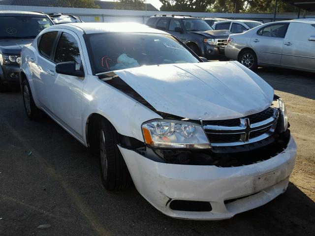 1C3CDZAB4CN209002 - 2012 DODGE AVENGER SE WHITE photo 1