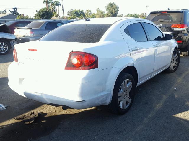 1C3CDZAB4CN209002 - 2012 DODGE AVENGER SE WHITE photo 4