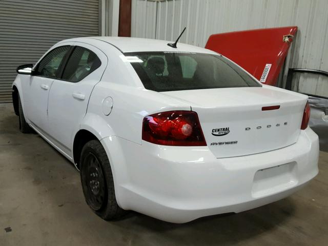 1C3CDZAB6EN105081 - 2014 DODGE AVENGER SE WHITE photo 3