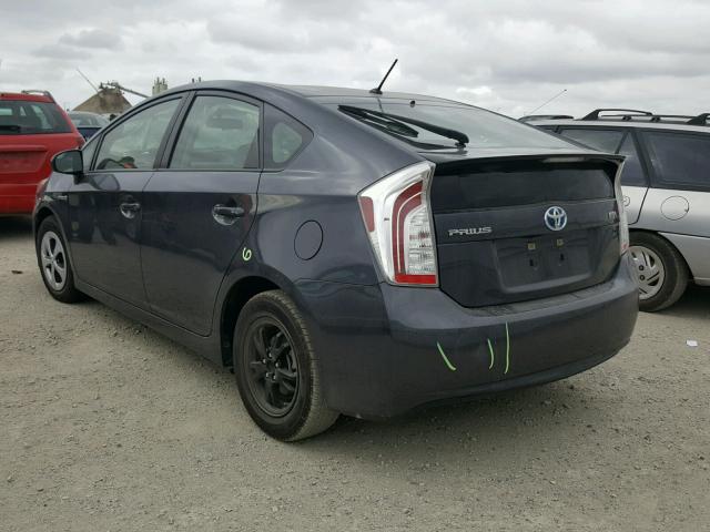 JTDKN3DU0E1769236 - 2014 TOYOTA PRIUS CHARCOAL photo 3