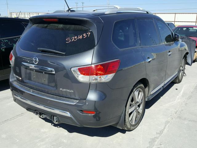 5N1AR2MN3EC695278 - 2014 NISSAN PATHFINDER GRAY photo 4