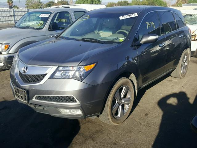 2HNYD2H32CH510443 - 2012 ACURA MDX TECHNO GRAY photo 2