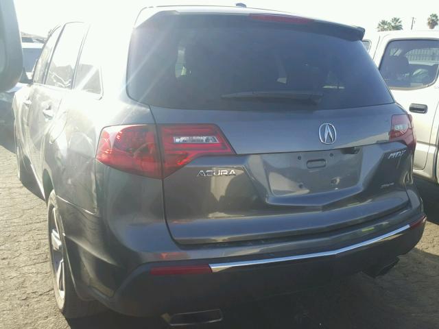 2HNYD2H32CH510443 - 2012 ACURA MDX TECHNO GRAY photo 3