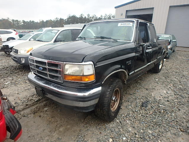 1FTEX14H7SKA41319 - 1995 FORD F150 BLACK photo 2