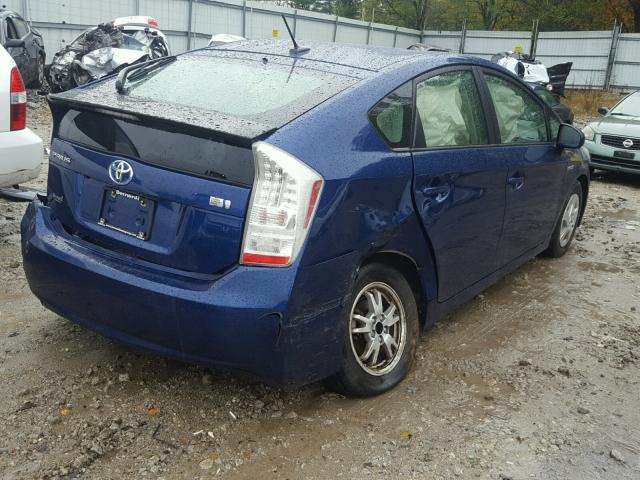 JTDKN3DU8B0272100 - 2011 TOYOTA PRIUS BLUE photo 4