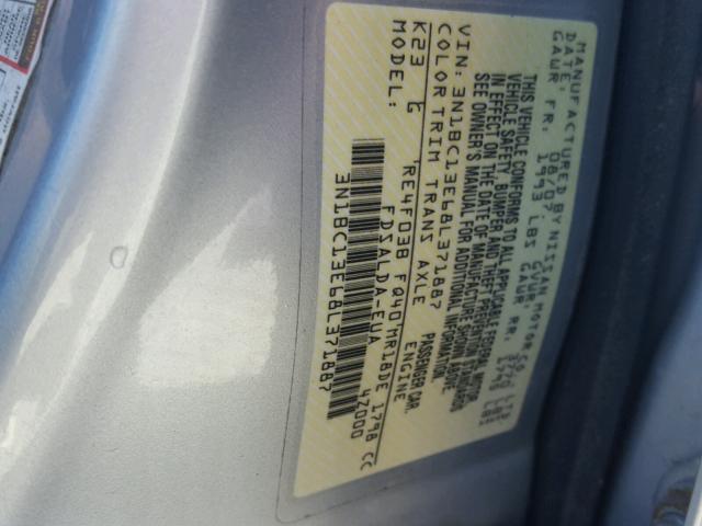 3N1BC13E68L371887 - 2008 NISSAN VERSA S SILVER photo 10