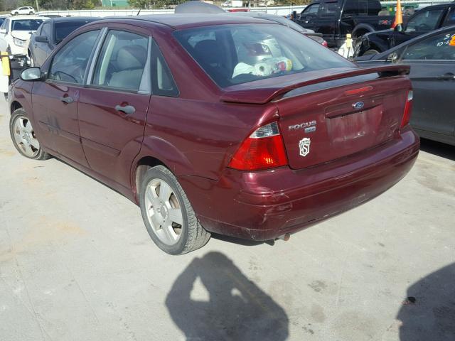 1FAHP34N17W344424 - 2007 FORD FOCUS ZX4 MAROON photo 3