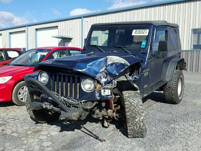 1J4FA39S02P732632 - 2002 JEEP WRANGLER / BLUE photo 2