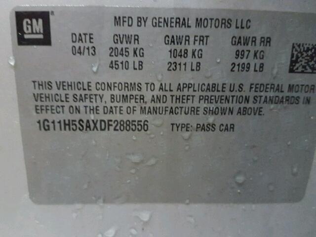 1G11H5SAXDF288556 - 2013 CHEVROLET MALIBU LTZ 银色 照片 10