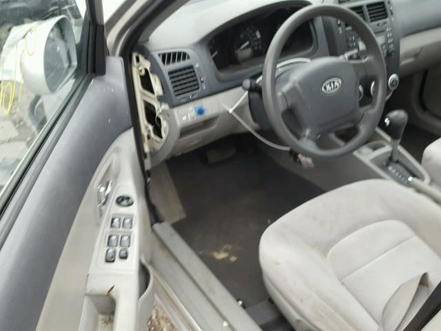 KNAFE121485507518 - 2008 KIA SPECTRA EX SILVER photo 9