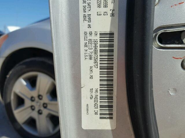 1B3HB48B07D508757 - 2007 DODGE CALIBER SX SILVER photo 10