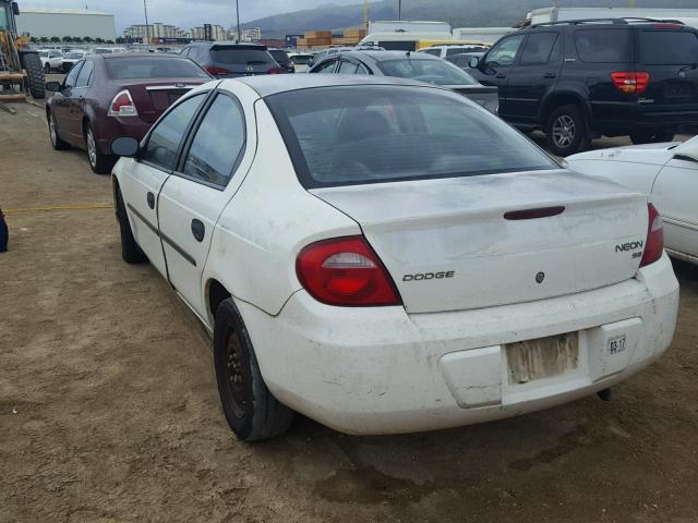 1B3ES26C93D218904 - 2003 DODGE NEON SE WHITE photo 3