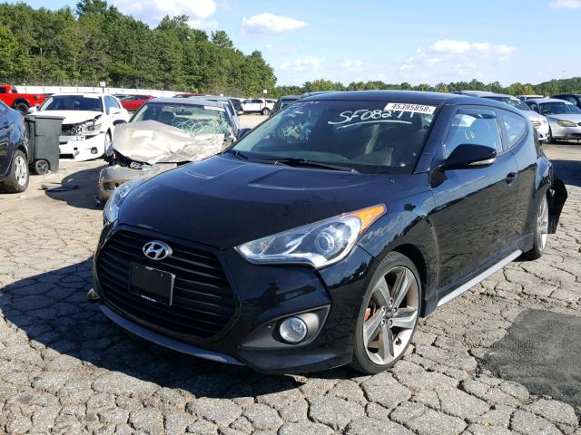 KMHTC6AE4DU106883 - 2013 HYUNDAI VELOSTER T BLACK photo 2