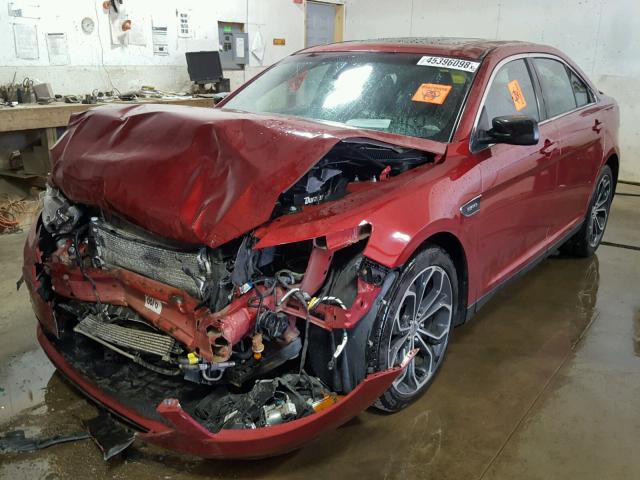 1FAHP2KT1DG111743 - 2013 FORD TAURUS SHO RED photo 2