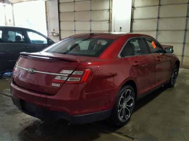 1FAHP2KT1DG111743 - 2013 FORD TAURUS SHO RED photo 4