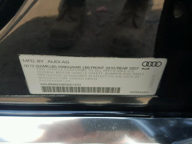 WAURMAFD8EN001433 - 2014 AUDI A8 L TDI 黑色 照片 10