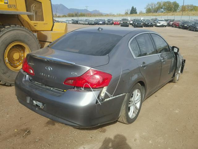 JN1DV6AP3CM701391 - 2012 INFINITI G25 GRAY photo 4