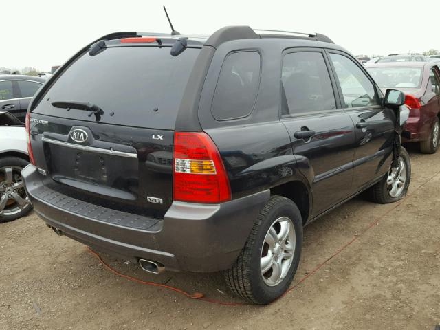 KNDJE723687493157 - 2008 KIA SPORTAGE E BLACK photo 4