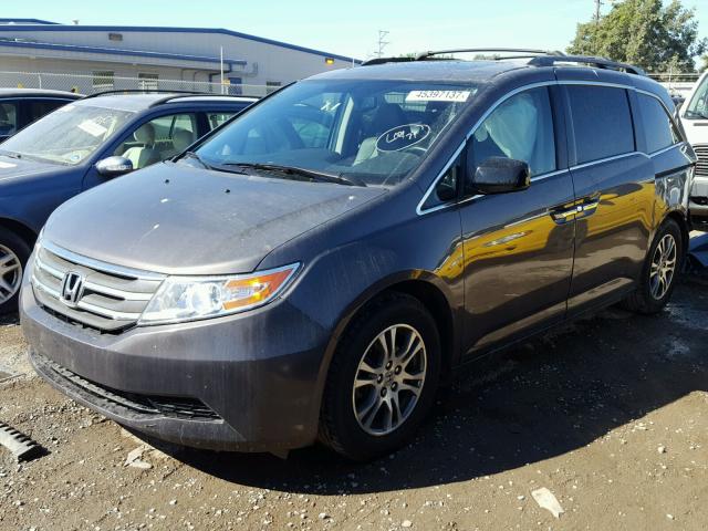 5FNRL5H69DB079888 - 2013 HONDA ODYSSEY EX BROWN photo 2