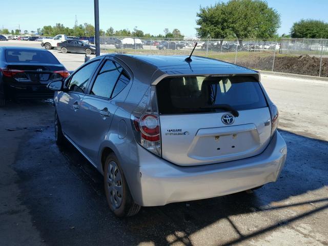 JTDKDTB30E1563542 - 2014 TOYOTA PRIUS C SILVER photo 3