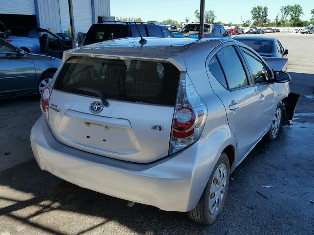 JTDKDTB30E1563542 - 2014 TOYOTA PRIUS C SILVER photo 4